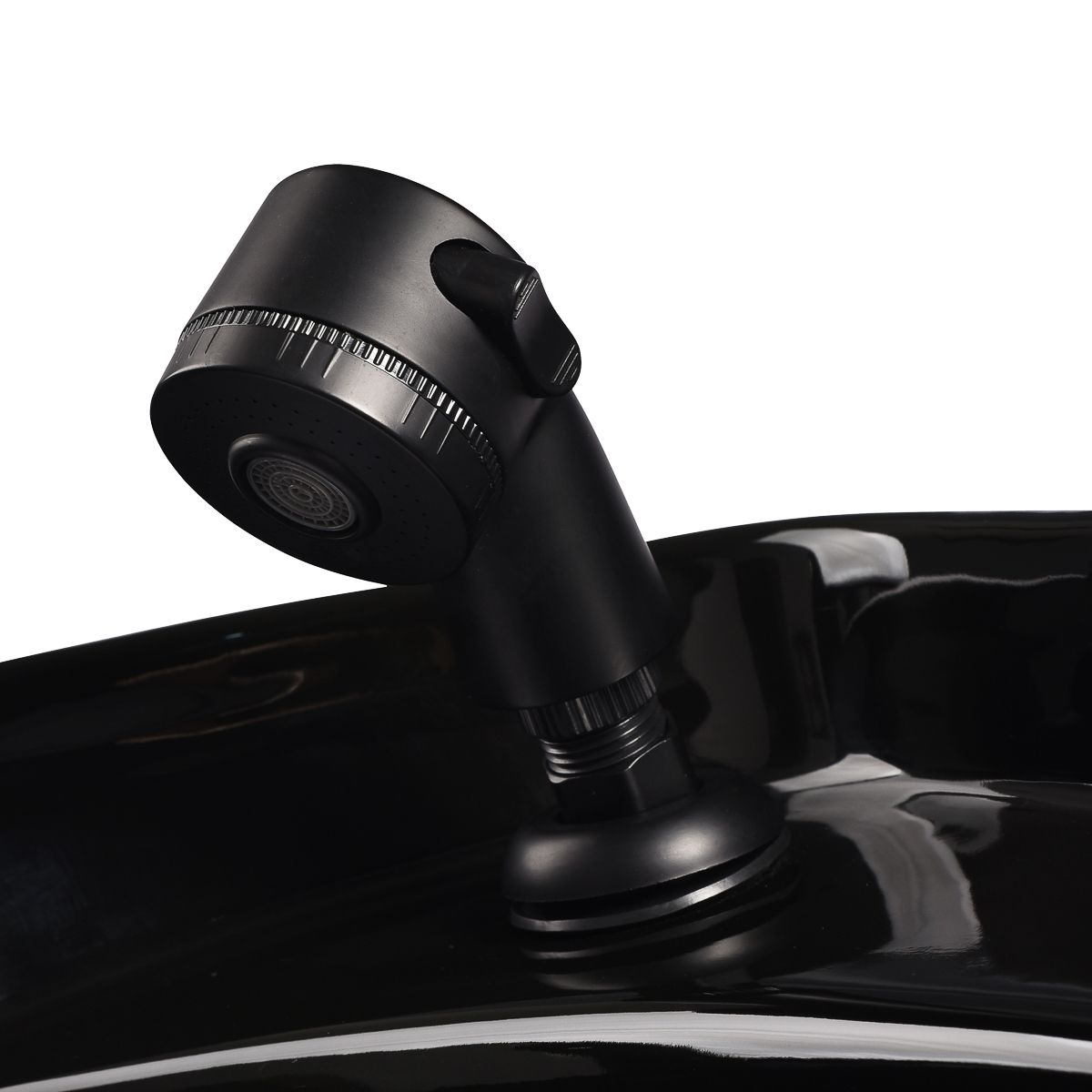 PORTO barna fejmosó , fekete karfával fekete kerámia tállal , fekete csappal