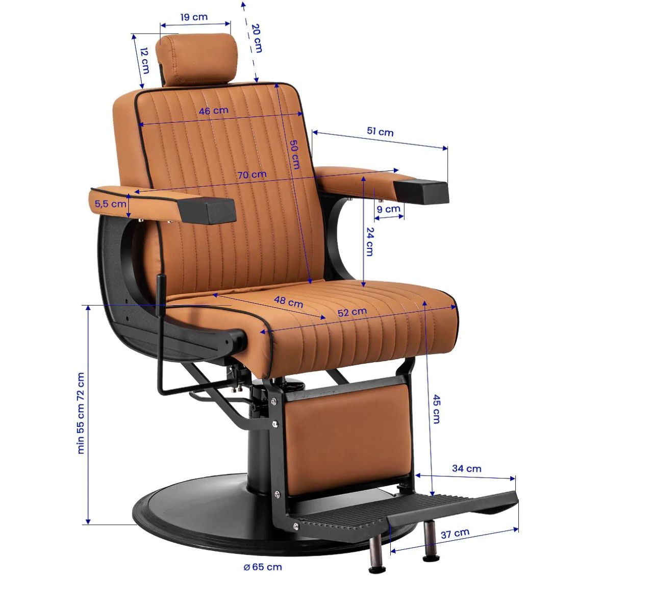 VINCENT barna, matt fekete borbélyszék VINCENT barna, matt fekete borbélyszék