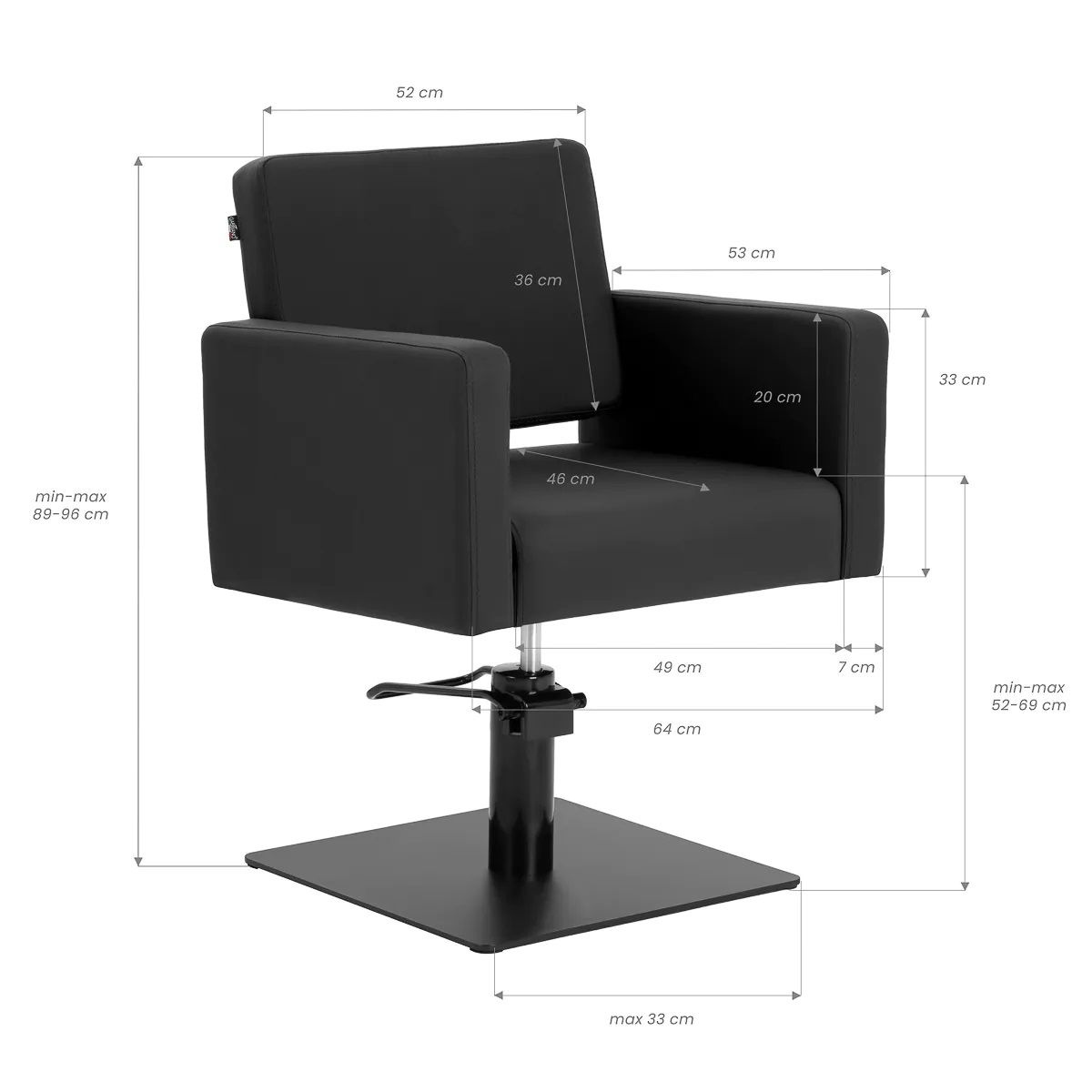 VIKTORIA fekete hidraulikus fodrász szék VIKTORIA fekete hidraulikus fodrász szék