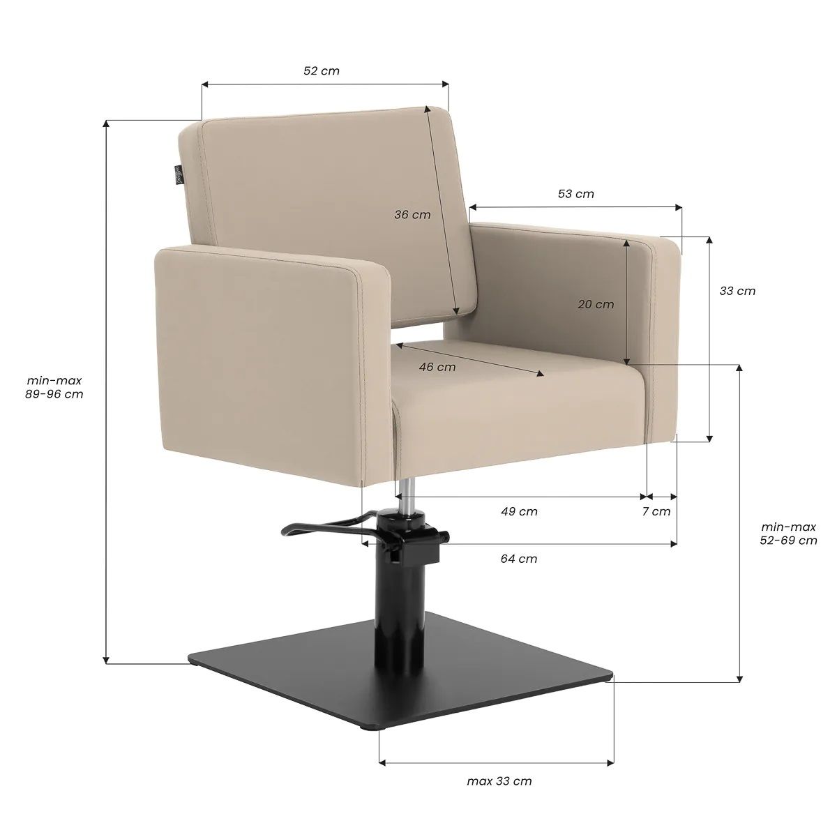 VIKTORIA beige/szürke hidraulikus fodrász szék VIKTORIA beige/szürke hidraulikus fodrász szék