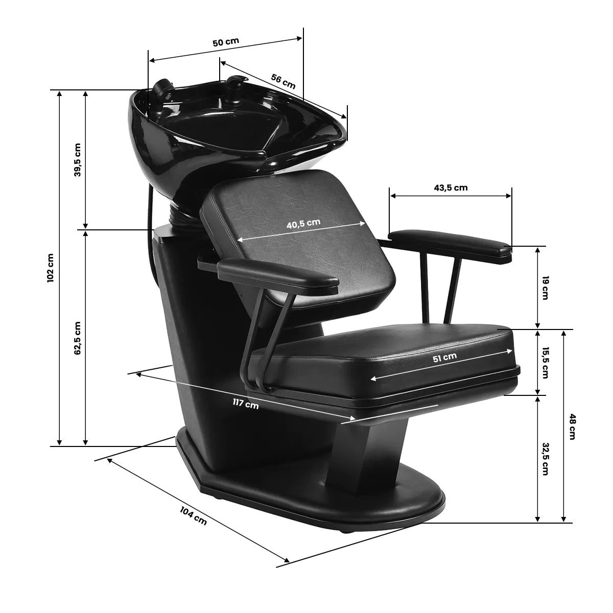 MADRID fekete kerámiatálas fejmosó