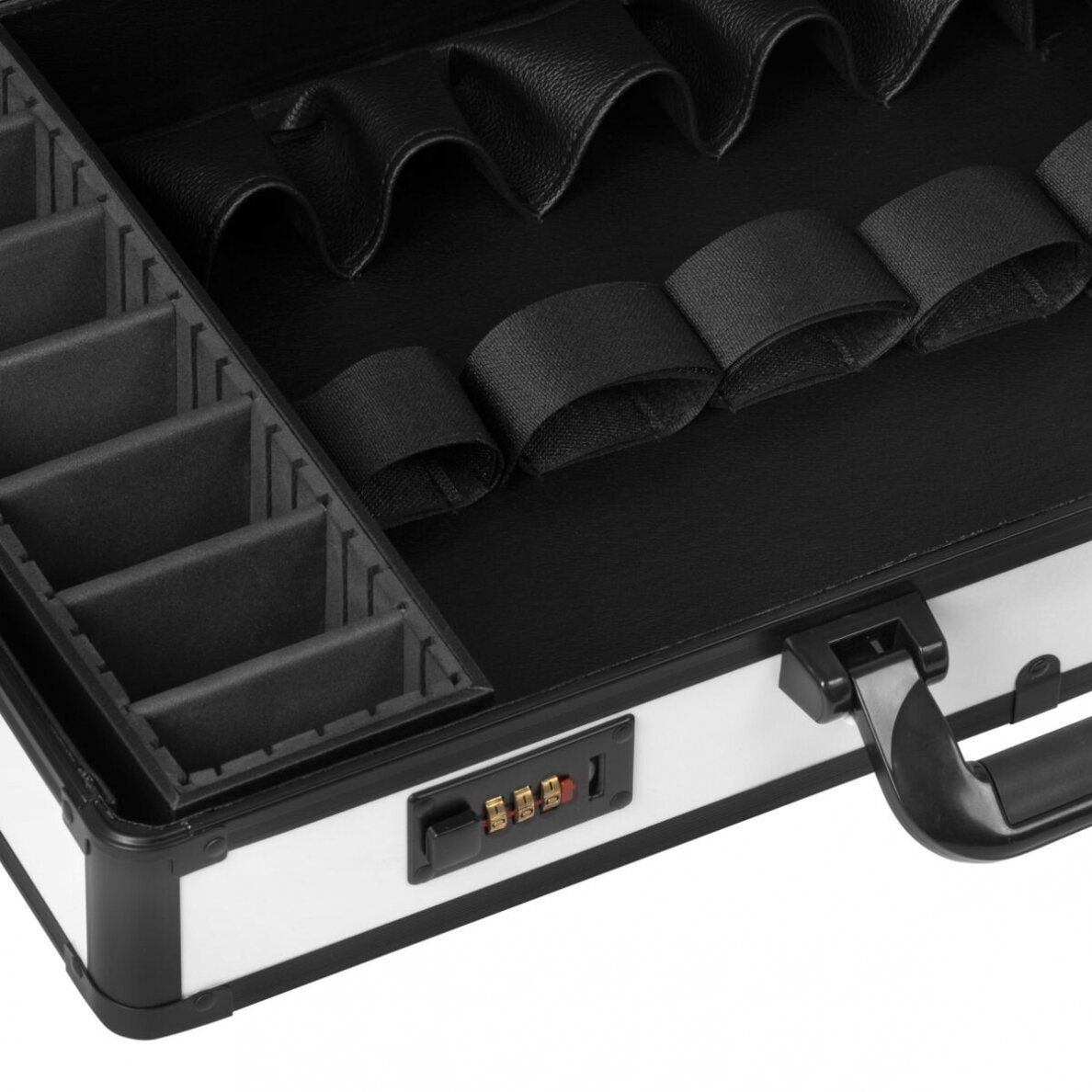 Borbély bőrönd – zárható alumínium váz